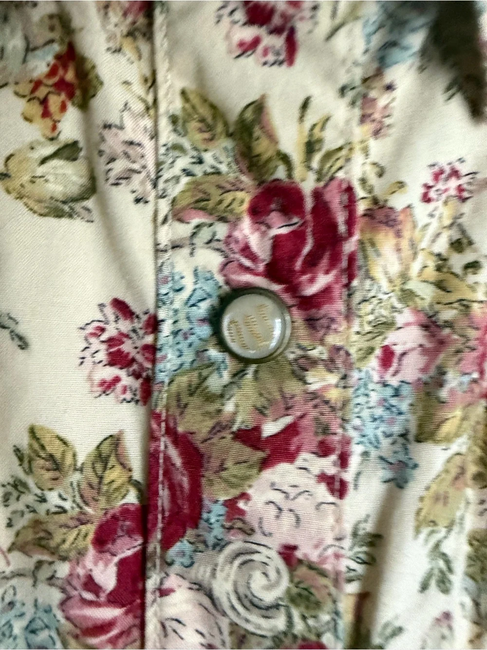 Wrangler Cream Shirt Rose Floral Print M pearl snap cotton long sleeve rodeo - Picture 4 of 7